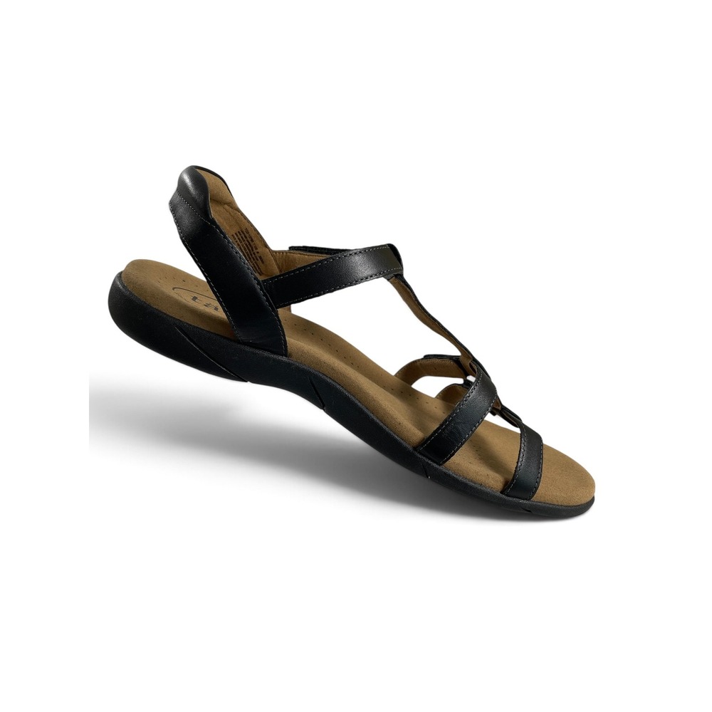 Taos Trophy 2 Black Leather Comfort Sandals Womens 9 NWOB Strappy Walking - Picture 9 of 16